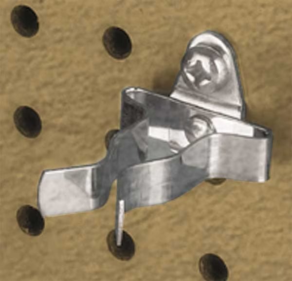 3/4 In. to 1-1/4 In. Hold Range Steel Ext Spring Clips for 1/8 In. and 1/4 In. Pegboard 10 Pack, Triton Products, Mfr#: 73107