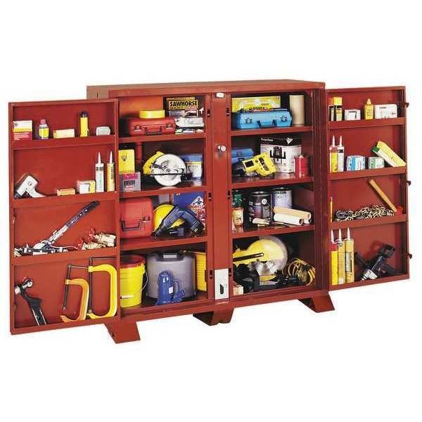 Heavy-Duty Jobsite Cabinet, High-Strength Shelf Storage, 60" W x 24" D x 60" H, Crescent Jobox, Mfr#: 1-694990