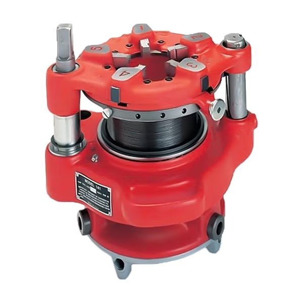 Manual Receding Geared Threader, 2.5" - 4" Pipe, NPT, Includes High-Speed Dies Set, Ridgid, Mfr#: 141