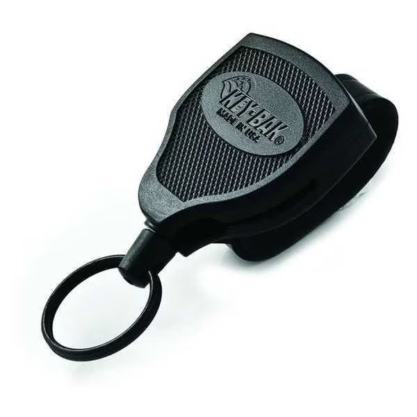 Key Reel, Split Ring Type, 1 1/4 in Ring Size, Black, Key-Bak, Mfr#: S48-SDLEK