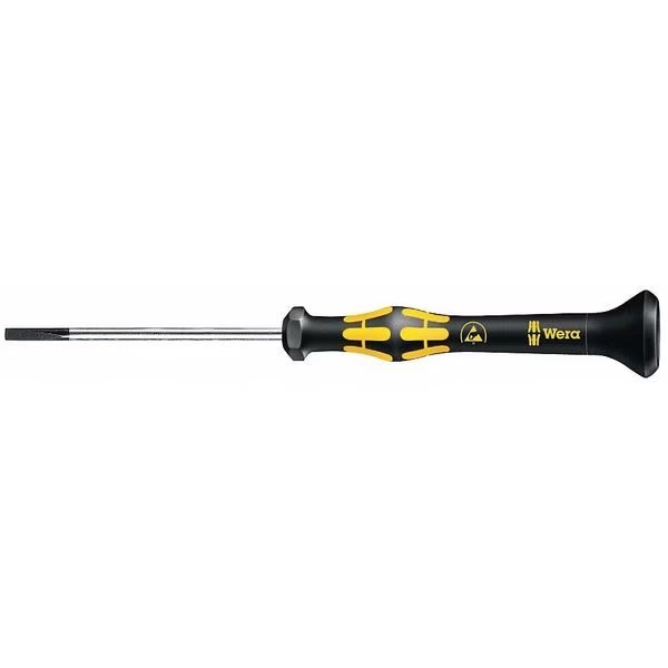 ESD-Safe Precision Slotted Screwdriver 3/32 in Round, Wera, Mfr#: 05030103001