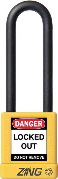 Lockout Padlock, KA, Yellow, 1-3/4"H, Zing, Mfr#: 7055