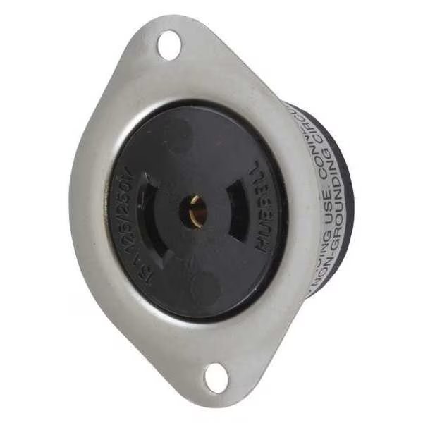 15A Midget Locking Flanged Receptacle 3P 3W 120/240VAC, Hubbell, Mfr#: HBL7487