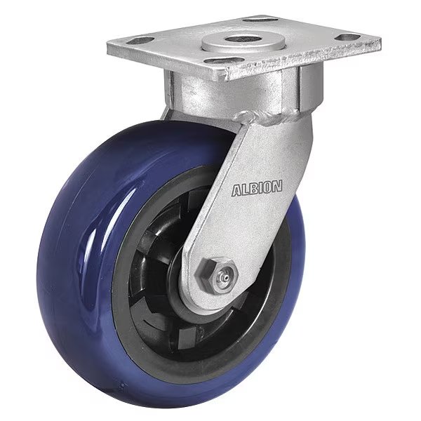 8" X 2" Non-Marking Polyurethane Premium Swivel Caster, No Brake, Loads Up To 1200 lb, Albion, Mfr#: 18EG08229S