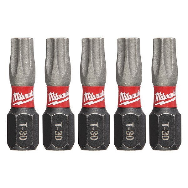 1 in. TORX T30 SHOCKWAVE Impact Duty Insert Bit (5 pk), Milwaukee Tool, Mfr#: 48-32-4637