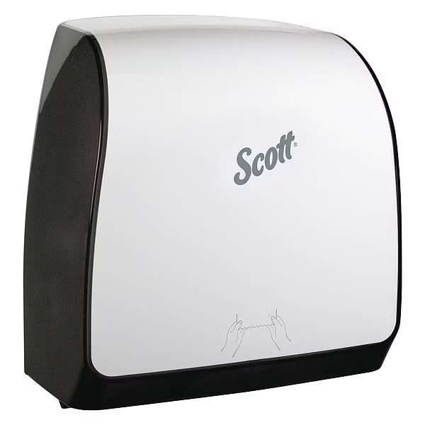 Slimroll Manual Towel Dispenser, White, for Scott Orange Core Towels, 12.65" x 13.02" x 7.18", Kimberly-Clark Professional, Mfr#: 47091