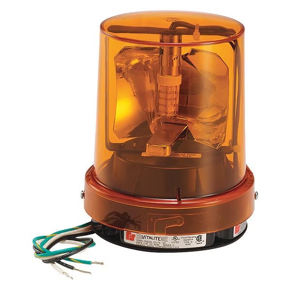Warning Light, Amber, LED, 5-1/8" D, Vitalite, Mfr#: 121SLED-120A-M1