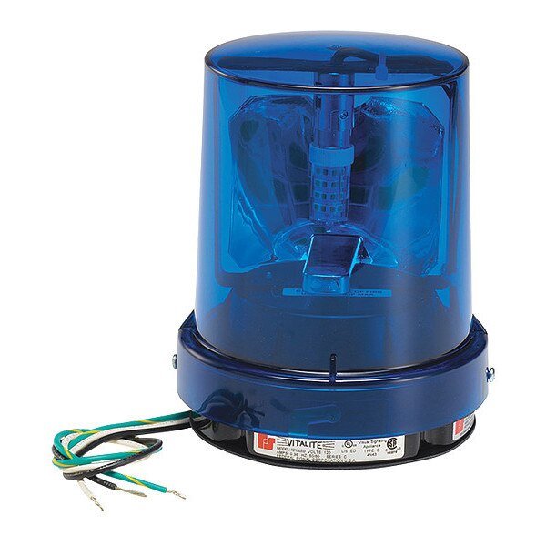 Warning Light, Blue, LED, 5-1/8" D, 6-1/4" H, Vitalite, Mfr#: 121SLED-120B