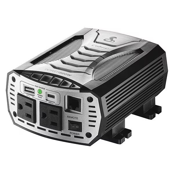 Power Inverter, Modified Sine Wave, 1,000 W Peak, 500 W Continuous, 4 Outlets, Cobra, Mfr#: CPI500W