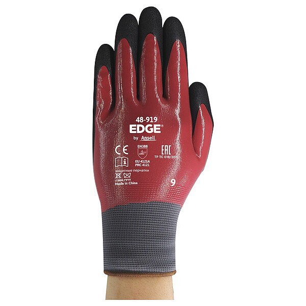 Gloves, 13 ga, Black/Gray, 7, Edge, Mfr#: 48-929