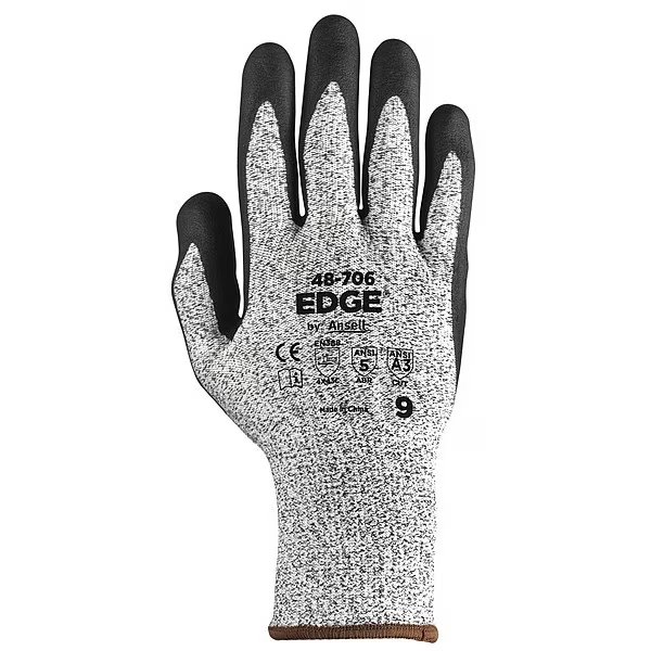 Gloves, A3 Cut Level, Black/Gray, 9, Edge, Mfr#: 48-706
