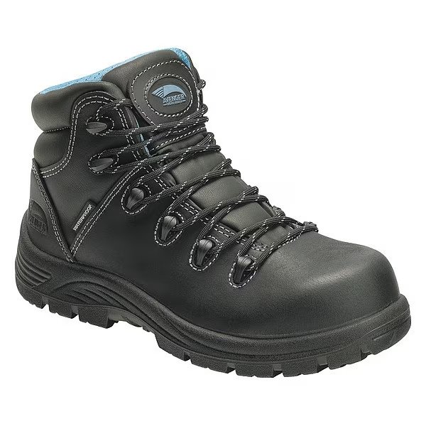 6-Inch Work Boot, W, 7, Black, PR, Avenger Safety Footwear, Mfr#: A7127