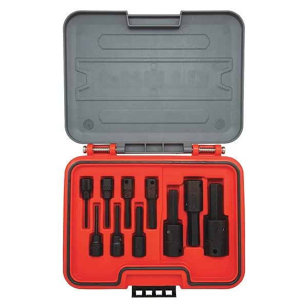 Hex Bit Set, 3/8", 1/2" Drive, 10 pcs., SAE, Proto, Mfr#: J52110HIM