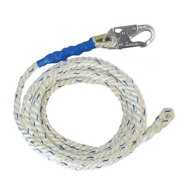 Vertical Lifeline, White, Steel Hardware, Falltech, Mfr#: 8125