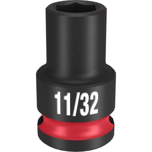 3/8" Drive Standard Impact Socket 11/32 in Size, Standard Socket, Black Phosphate, Milwaukee Tool, Mfr#: 49-66-6103