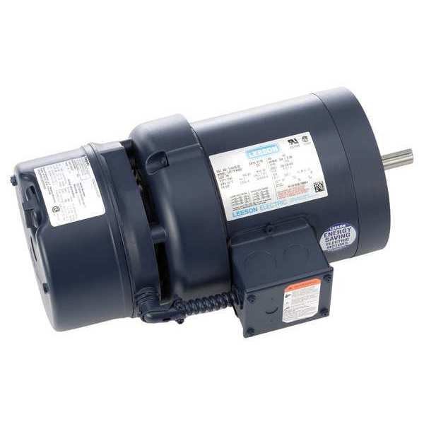 3-Phase Brake Motor, 3/4 HP, 56C Frame, 208-230/460V AC Voltage, 1,725 Nameplate RPM, Leeson, Mfr#: 114155.00