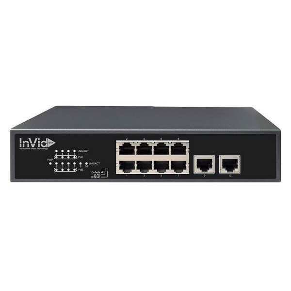POE Switch, 48V, Metal, Invid Tech, Mfr#: VIS-LRPOE8-2A