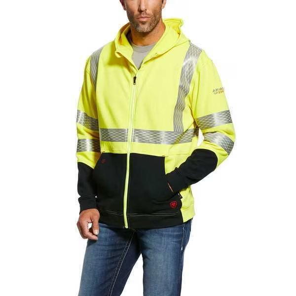 FR Hi-Vis Full Zip Hoodie, Men's, XL, Ariat, Mfr#: 10027912