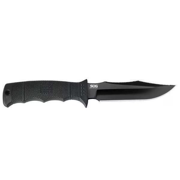 Fixed Blade Knife, Black, Steel, Straight, Sog, Mfr#: E37SN-CP