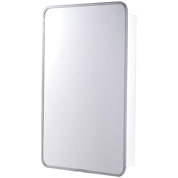 16" x 28" Surface Mounted Stainless Steel Framed Round Corner Cabinet, Ketcham, Mfr#: 105RSWT-HC-R