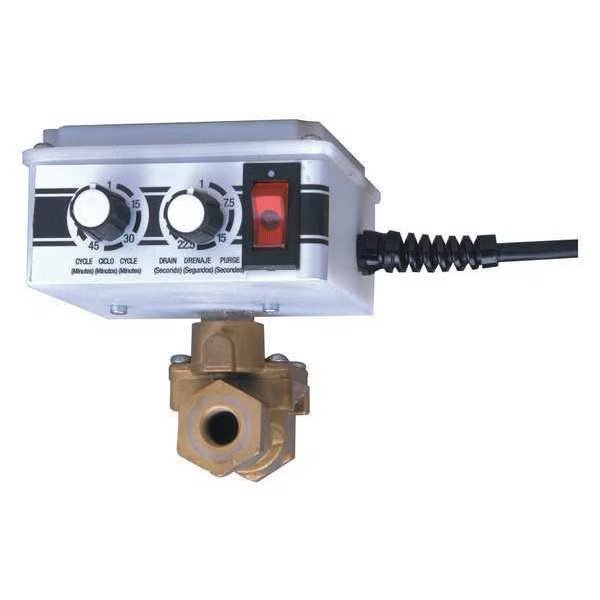 Electronic Tank Drain, w/Y Strainer, 1/4", Arrow Pneumatics, Mfr#: 5702S