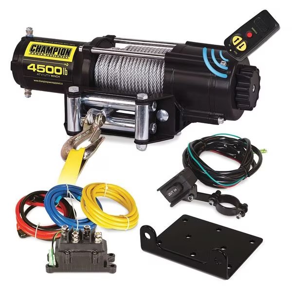 Utility Winch Kit, 12V, 4500 lb, Champion Power Equipment, Mfr#: 14560