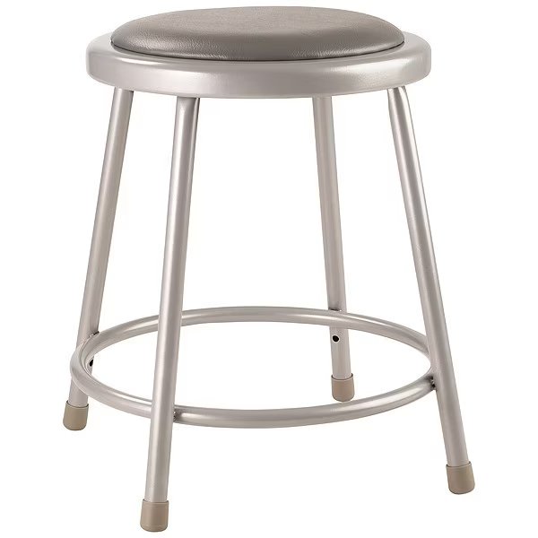 Round Stool, Height 18"Gray, National Public Seating, Mfr#: 6418
