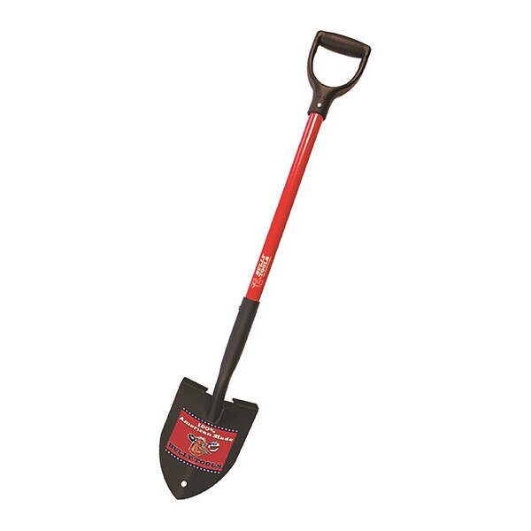 Garden Spade Shovel, 12 ga. Steel Blade, Fiberglass Handle, Bully Tools, Mfr#: 92711