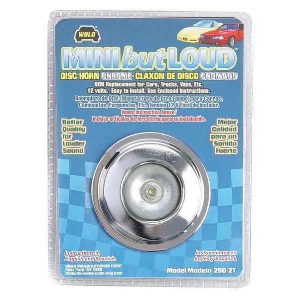 Mini But Loud Disc Horn, Chrome, Wolo, Mfr#: 250-2T