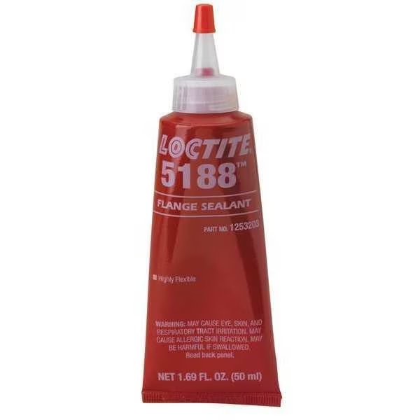 Anaerobic Gasket Sealant, 50 mL, Red, Temp Range -65.0 °F - 300.0 °F, Loctite, Mfr#: 1253203