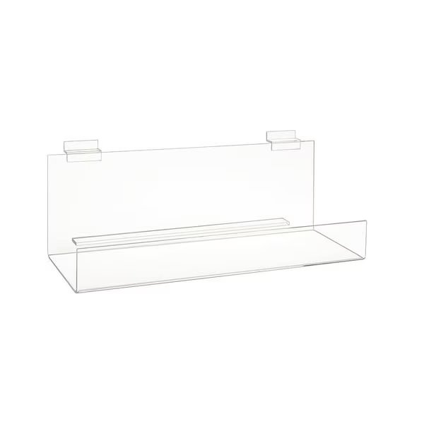 Slatwall Acrylic Book Shelf, 16" x 4", PK6, Econoco, Mfr#: HP/BS16