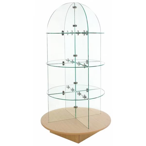 Glass Merchandiser with Round Base, Econoco, Mfr#: WDGLRDMP