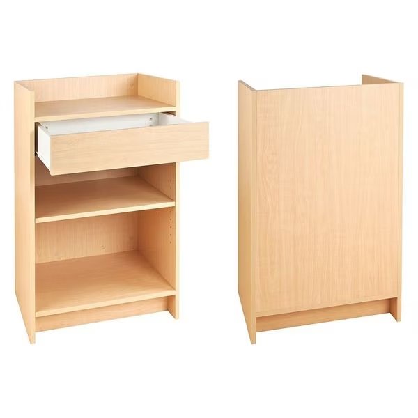 Register Stand, w/Drawer, 20" x 24", Maple, Econoco, Mfr#: PW/WRS24-MP
