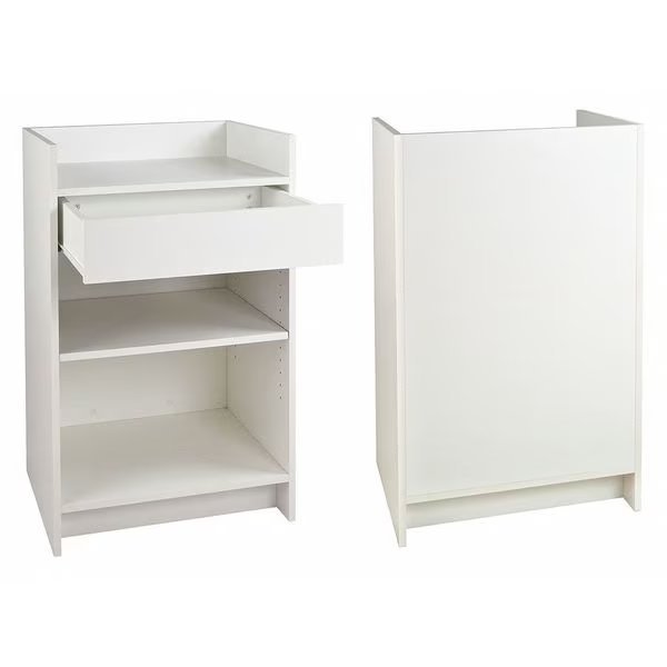 Register Stand, w/Drawer, 20" x 24", White, Econoco, Mfr#: PW/WRS24-W