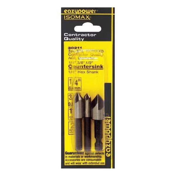 Countersink Set, 1/4, 3/8, 1/2", 3 pcs., Eazypower, Mfr#: 30211
