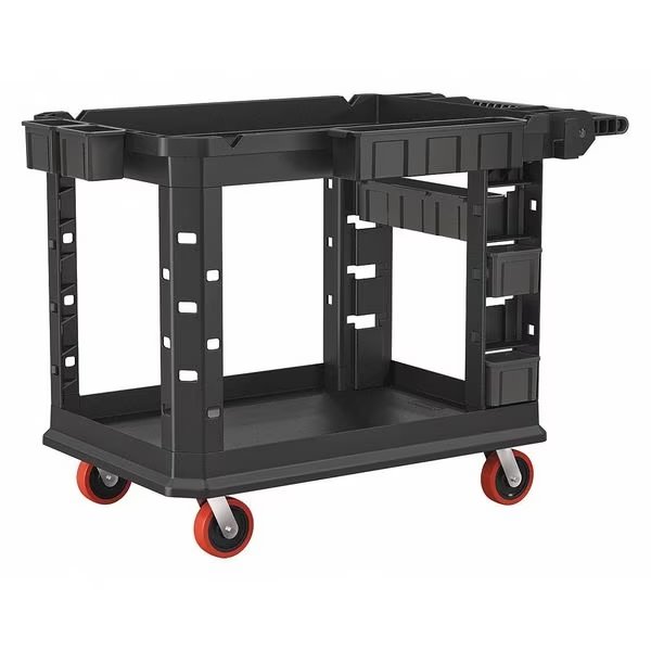 Heavy Duty Utility Cart, Plastic, 2 Shelves, 500 lb, Suncast Commercial, Mfr#: PUCHD2645