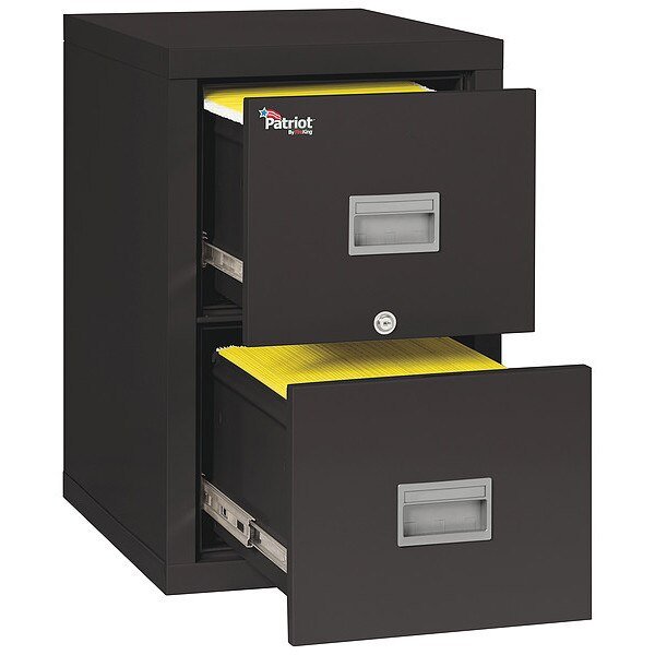17-3/4" W 2 Drawer File Cabinet, Black, Legal/Letter, Fireking, Mfr#: 2P1825-CBL
