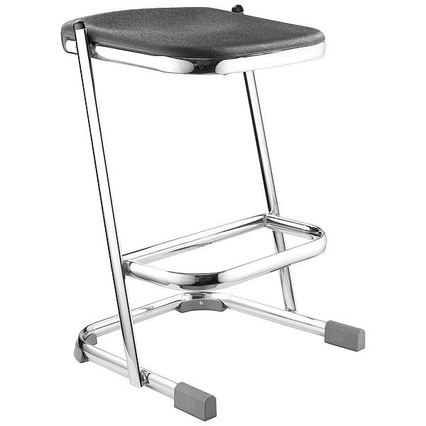 Square Stool, Height Range 24", Blowmolded Plastic Black, National Public Seating, Mfr#: 6624