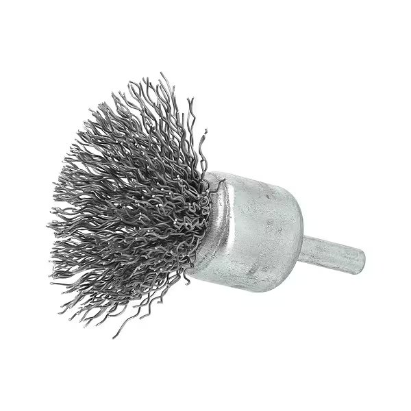 End Brush, 3"Dia., Carbon Steel Bristle