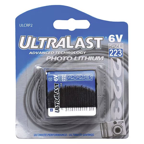Battery 6 Volt Lithium (CR) Ultralast Lithium Photo Battery, Ultralast, Mfr#: ULCRP2
