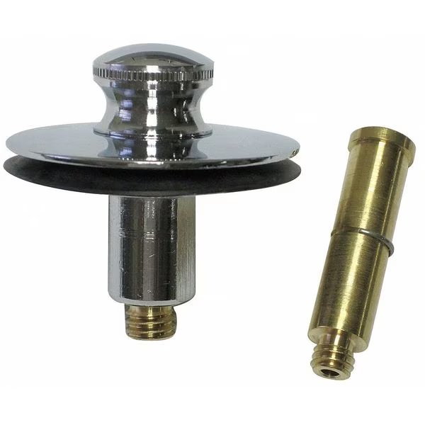 Push & Pull Tub Drain Stopper, 2 in Dia, Brass, Chrome Finish, Silver, Watco, Mfr#: 38516-CP