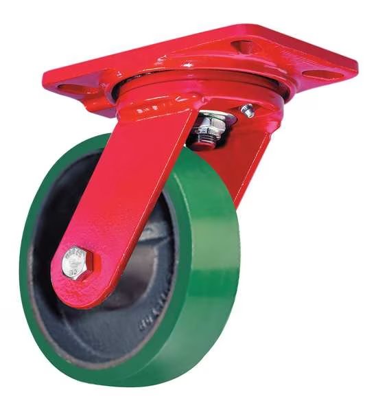 Plate Caster, Swivel, Poly, 8 in., 1500 lb., Grn, A, Hamilton, Mfr#: S-HS-8DB