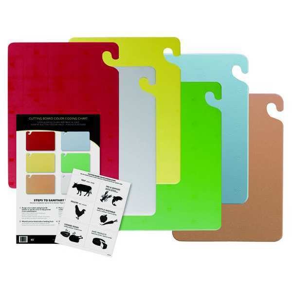 Cutting Board Set, 18x24, 6 Boards, San Jamar, Mfr#: CB1824KCGR