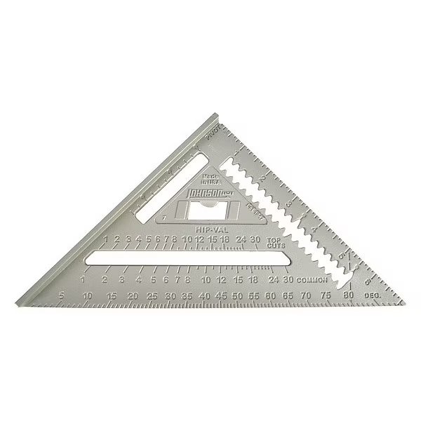 Rafter Angle Square, 7 In, Aluminum, Johnson Level & Tool, Mfr#: RAS-1B