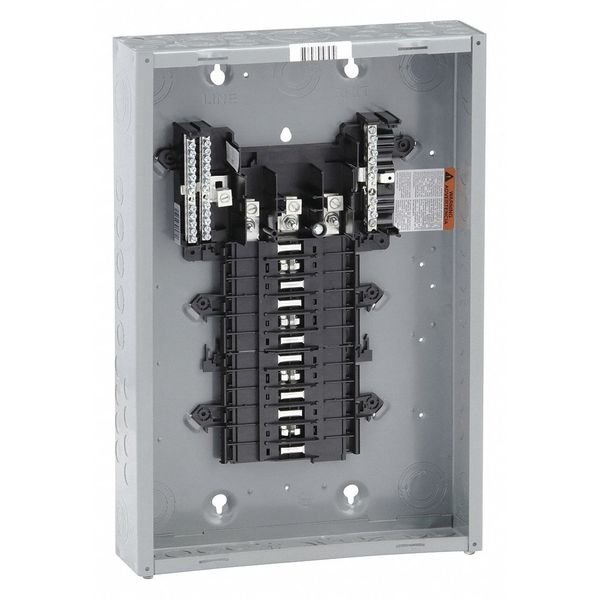 Load Center, QO, 24 Spaces, 125A, 120/240V AC, Main Lug, 3 Phase, Square D, Mfr#: QO324L125G