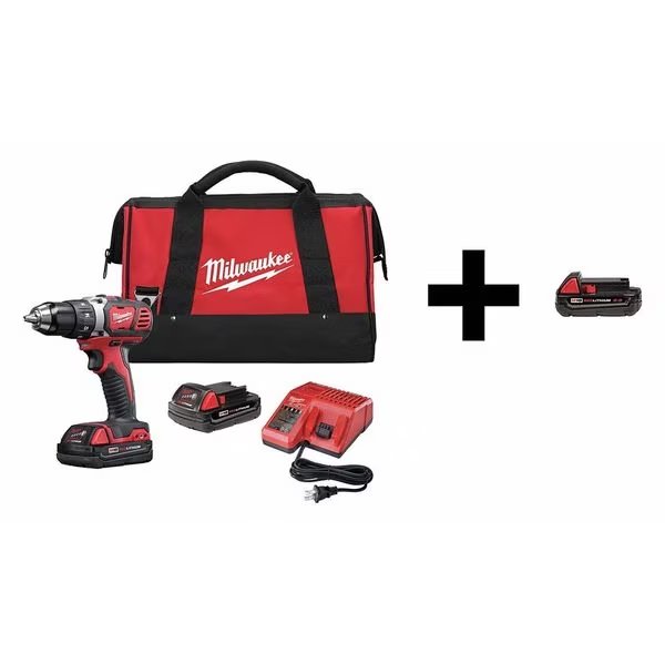 1/2 in, 18V DC Cordless Drill, Battery Included, Milwaukee Tool, Mfr#: 2606-22CT / 48-11-1820