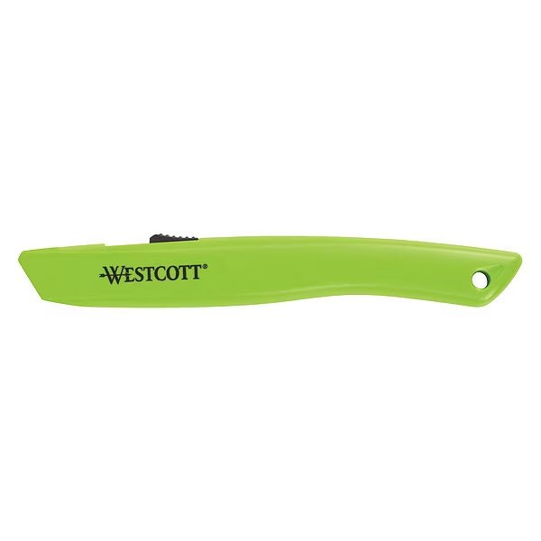 6 in Auto-Retracting Box Opening Safety Knife, ABS, 100PK, Westcott, Mfr#: 17326