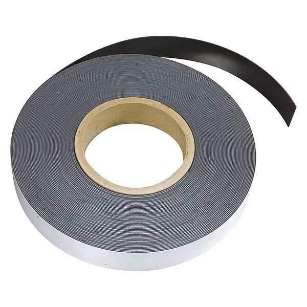 Flexible Magnet Strip, w/Adhesive, 50 ft L, Mag-Mate, Mfr#: MRA120X0100X050