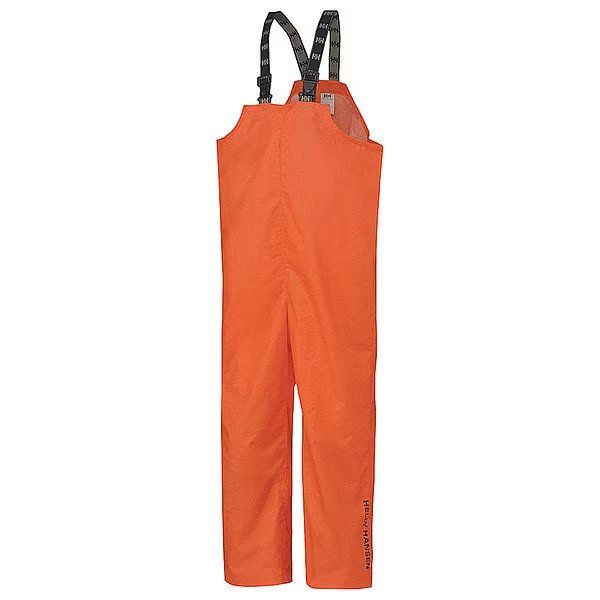 Rain Bibs, PVC/Polyester, Orange, XL, Helly Hansen, Mfr#: 70529_290-XL