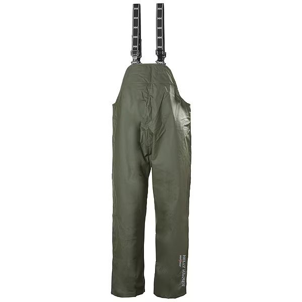 Rain Bibs, PVC/Polyester, Army Green, 5XL, Helly Hansen, Mfr#: 70529_480-5XL